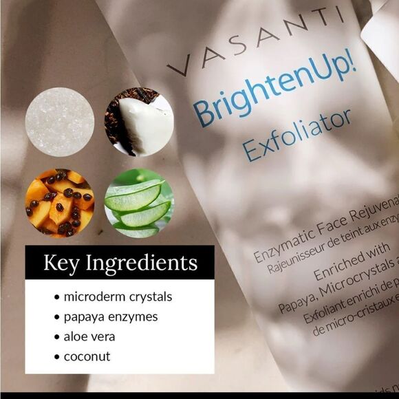 Vasanti BrightenUp! Exfoliator - Enzymatic Face Rejuvenator - Deluxe Sample 20g - Picture 12 of 16